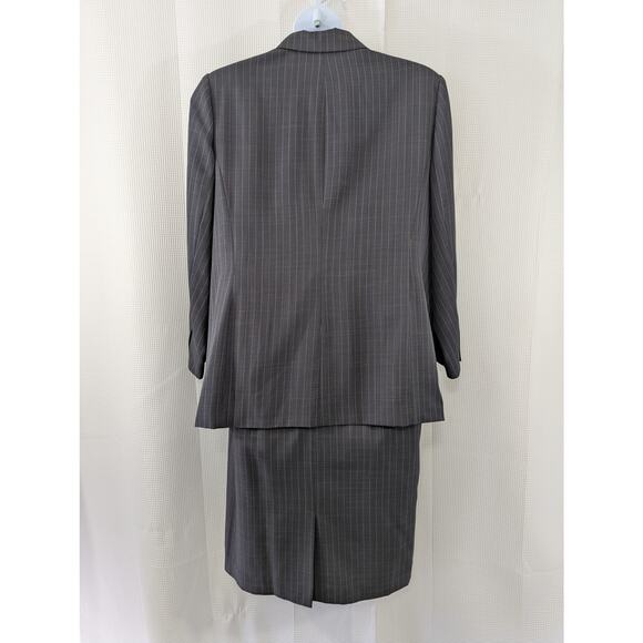 NWOT! WORTHINGTON WOMAN! CLASSIC GRAY PIN STRIPED SKIRT SUIT LONG JACKET! SZ 20W - Picture 7 of 13